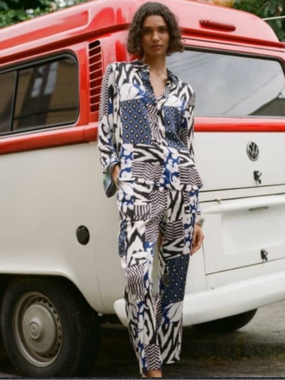 Zara Blue, White & Black Printed Women's Jumpsuit